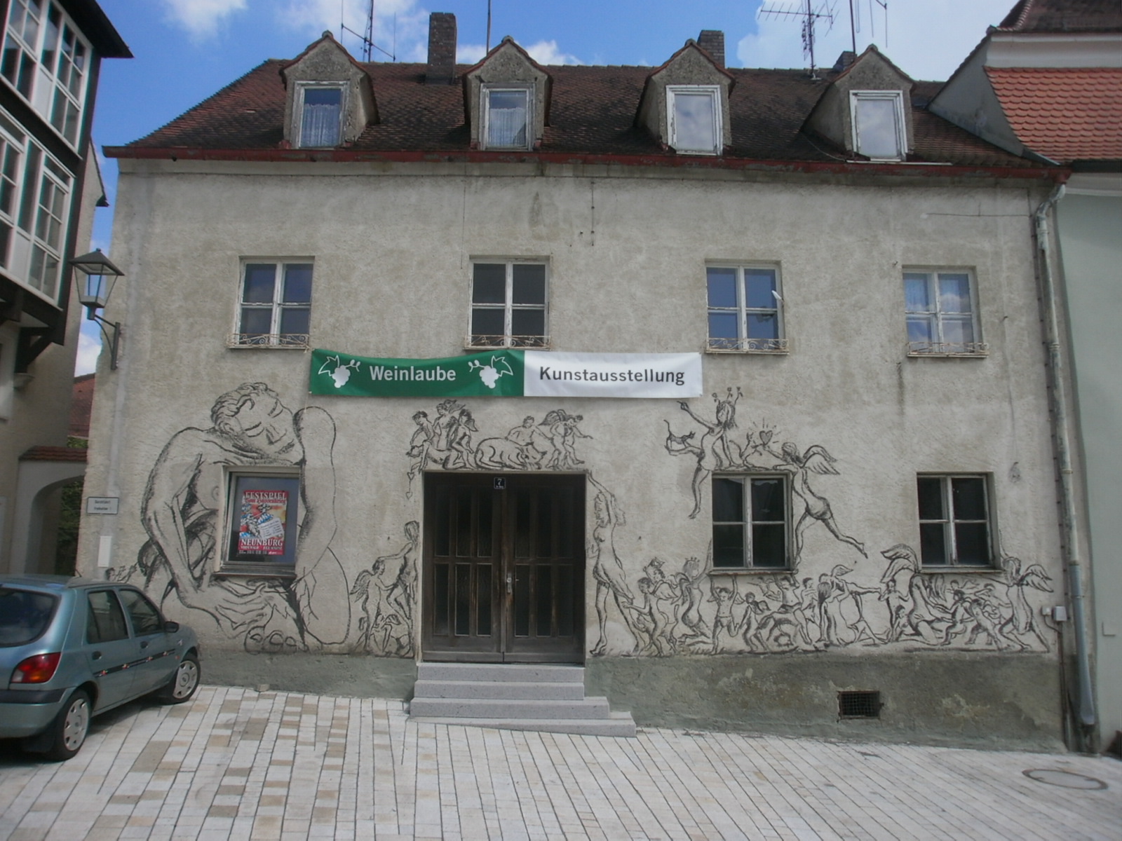 Quartier des Neunburger Kunstvereins Unverdorben e. V. im (inzwischen abgebrochenen) Gebäude Im Berg 7, 2013 bis 2018. Foto: Karl Stumpfi, KVU