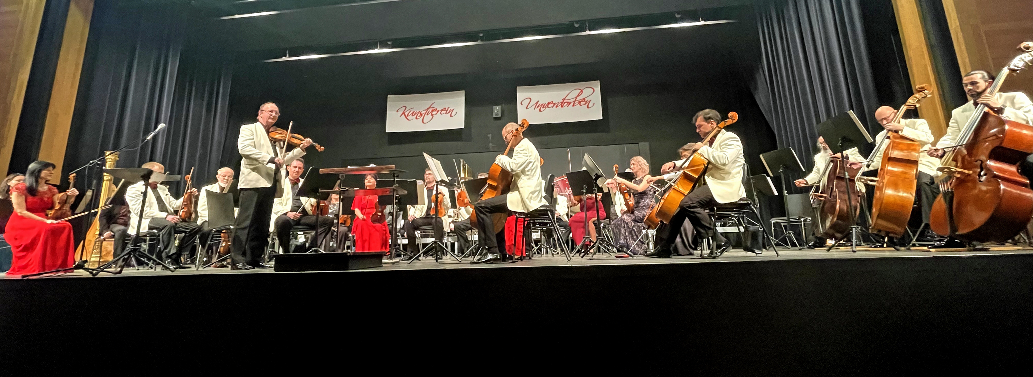 Die Vogtland Philharmonie unter Leitung von Dorian Keilhack überzeugte das Neunburger Publikum auch beim Neujahrskonzert mit einer formidablen Orchesterleistung. Foto: Stephan Wunder
